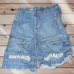 Vintage Marithe Francois Girbaud Taped Shuttle Logo Denim Shorts Jeans Size 38